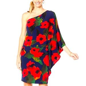 NWOT - Beautiful Colleen Lopez One Shoulder Floral Dress - Size Large
